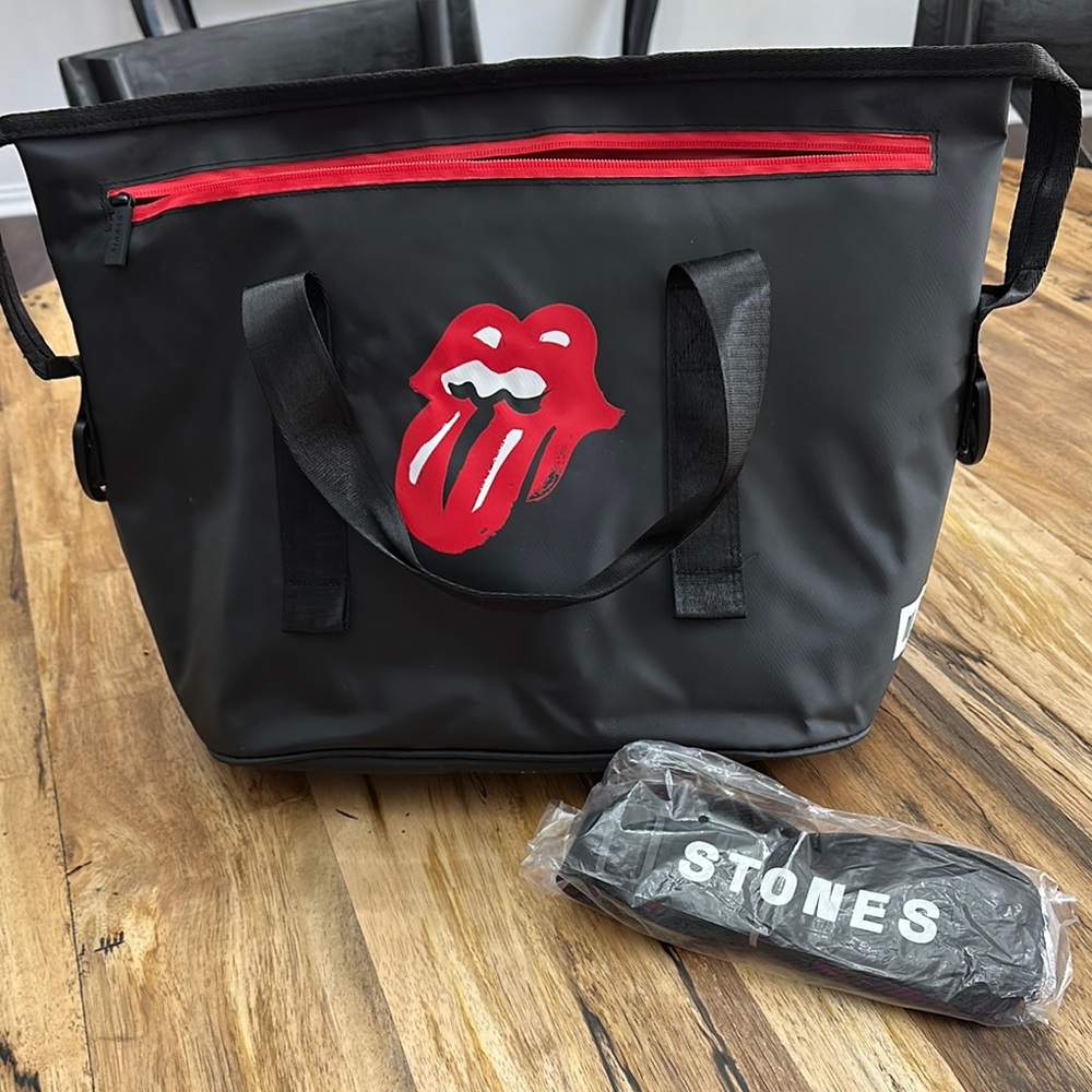 The Rolling Stones Black and Red CoolerTote Bag with carrying strap. NWOT
